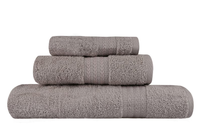 Hobby Håndklæde Sæt med 3 - Grå - Tekstiler - Badetekstiler - Håndklæder