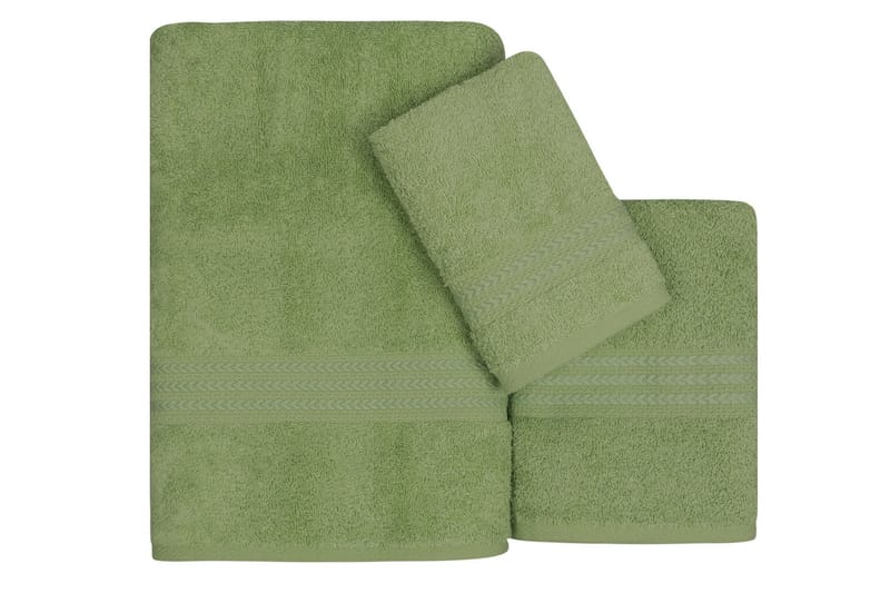 Hobby Håndklæde Sæt med 3 - Grøn - Håndklæder