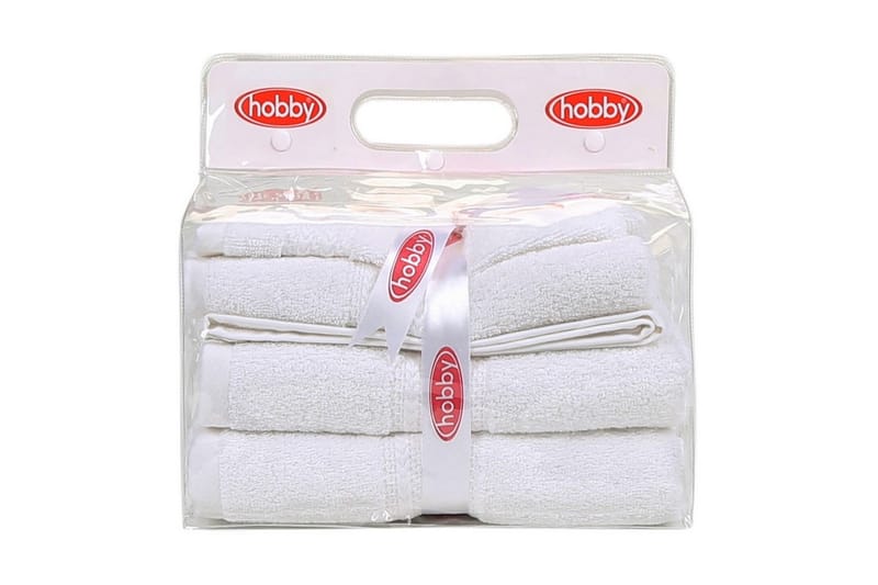 Hobby Håndklæde Sæt med 3 - Hvid - Håndklæder