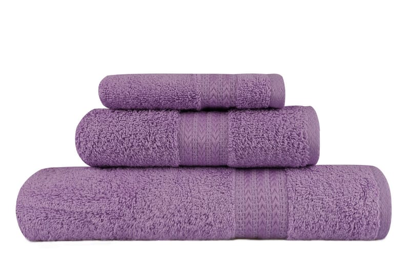 Hobby Håndklæde Sæt med 3 - Lilla - Tekstiler - Badetekstiler - Håndklæder