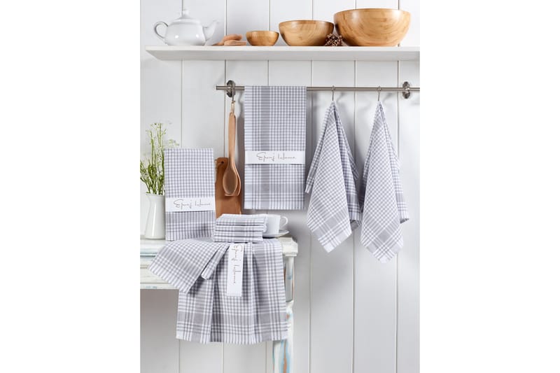Lympne Vaskeklud 10-pak - Grå/Hvid - Håndklæder