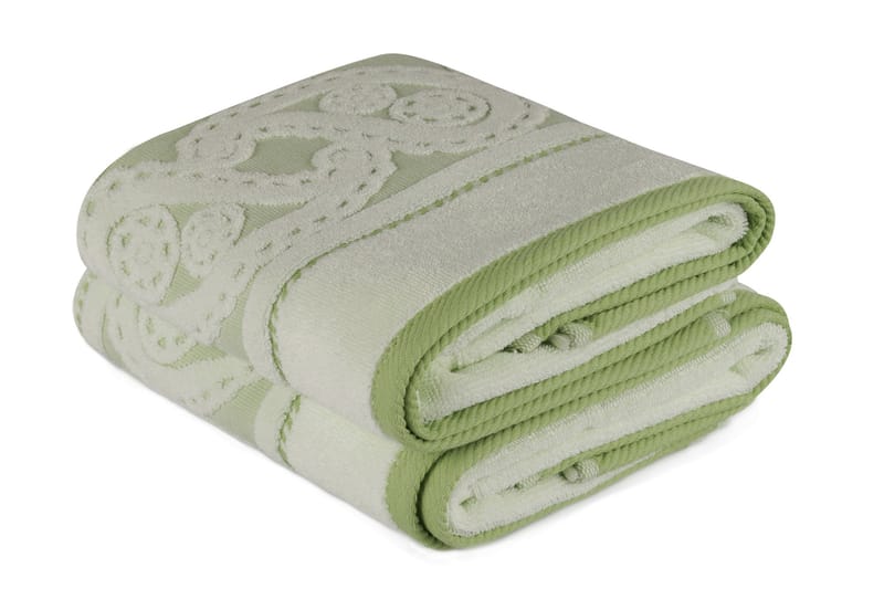 Hobby Håndklæde 50x90 cm 2-pak - Grøn/Lysegrøn - Håndklæder