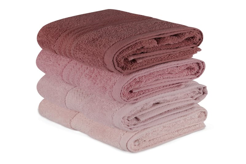 Hobby Håndklæde 50x90 cm 4-pak - Lys Lyserød/Creme - Håndklæder