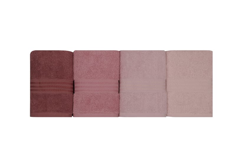 Hobby Håndklæde 50x90 cm 4-pak - Lys Lyserød/Creme - Håndklæder