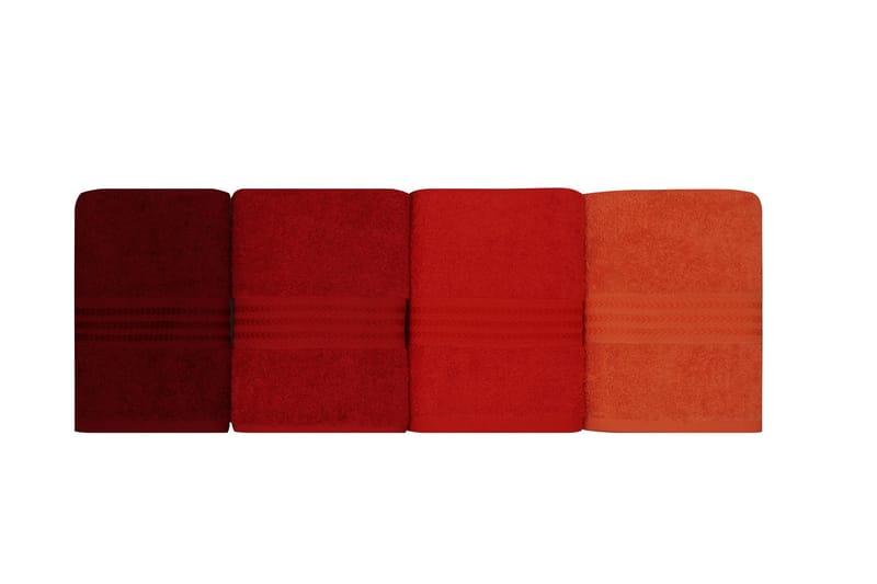 Hobby Håndklæde 50x90 cm 4-pak - Orange/Rød/Lyserød - Håndklæder