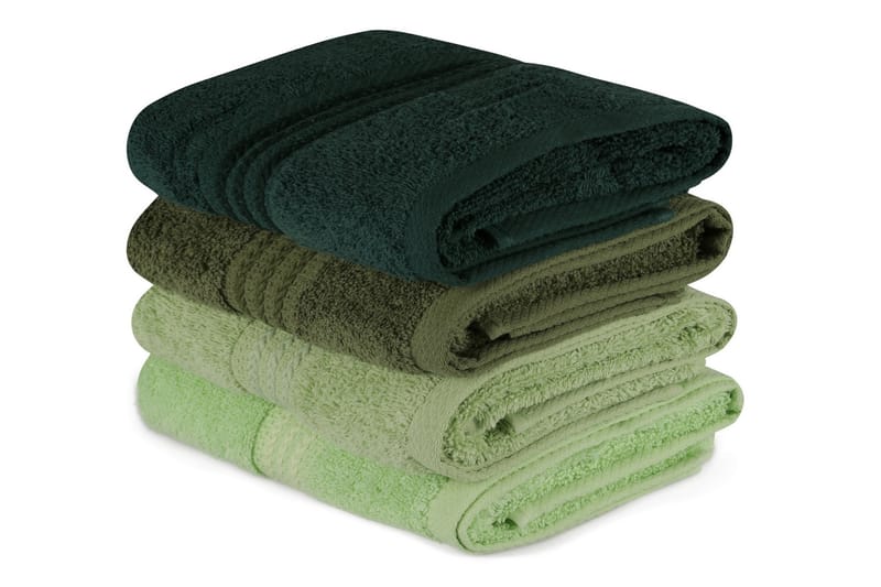 Hobby Håndklæde 50x90 cm 4-pak - Grøn - Håndklæder