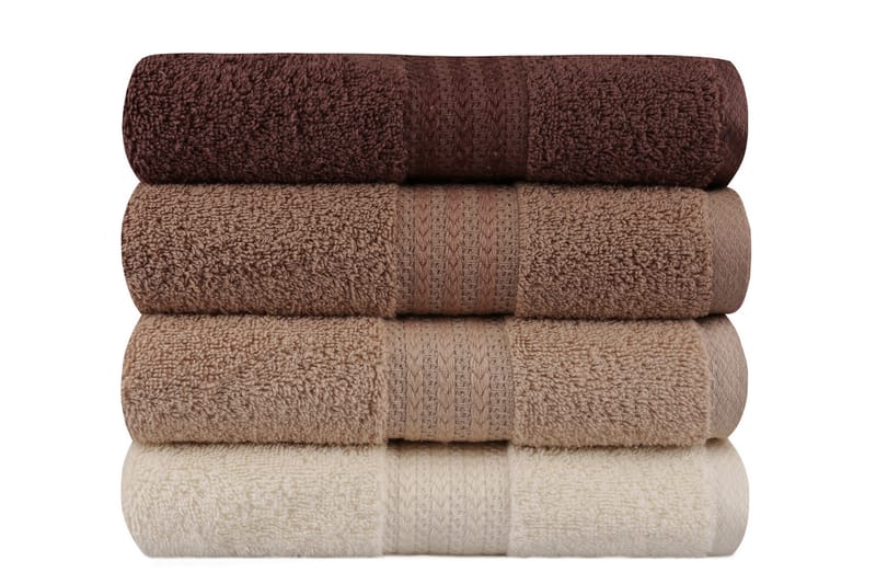 Hobby Håndklæde 50x90 cm 4-pak - Creme/Beige/Brun - Håndklæder
