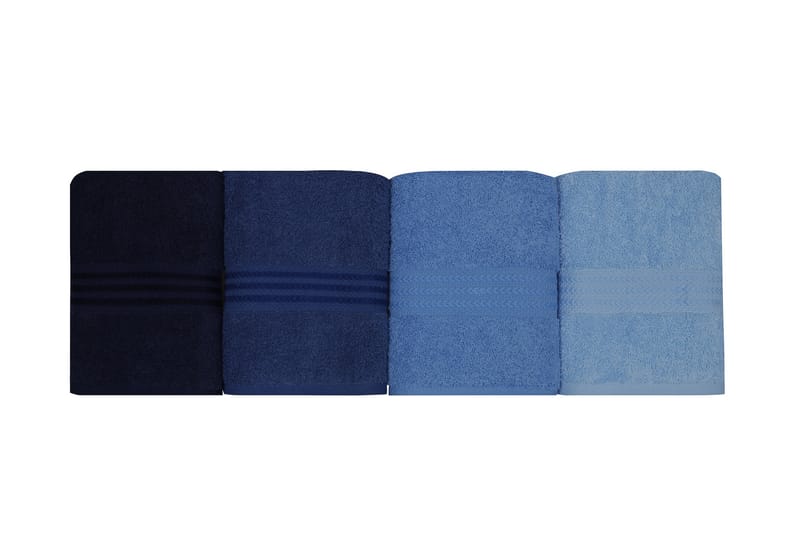 Hobby Håndklæde 50x90 cm 4-pak - Mørkeblå/Blå/Lyseblå - Håndklæder