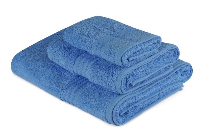 Hobby Håndklæde Sæt med 3 - Blå - Håndklæder