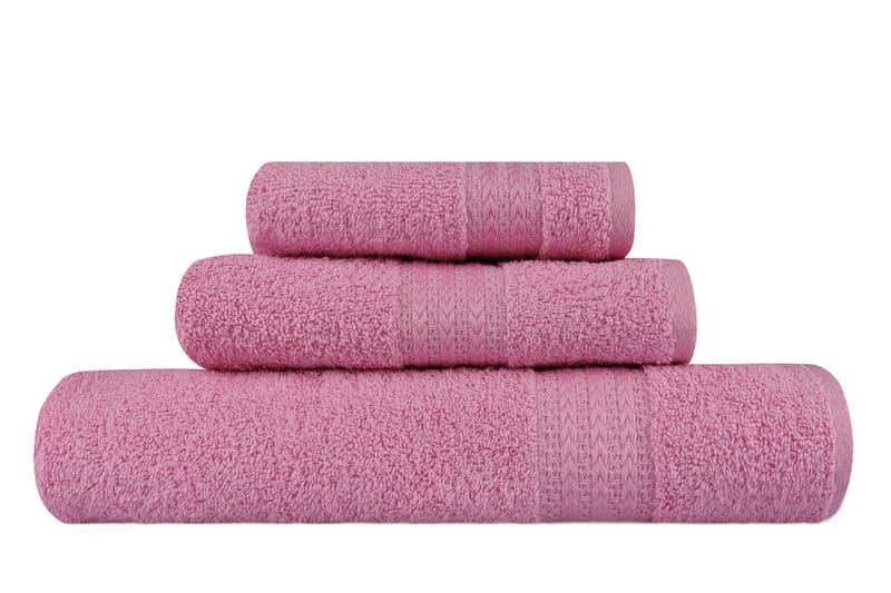 Hobby Håndklæde Sæt med 3 - Lyserød - Håndklæder