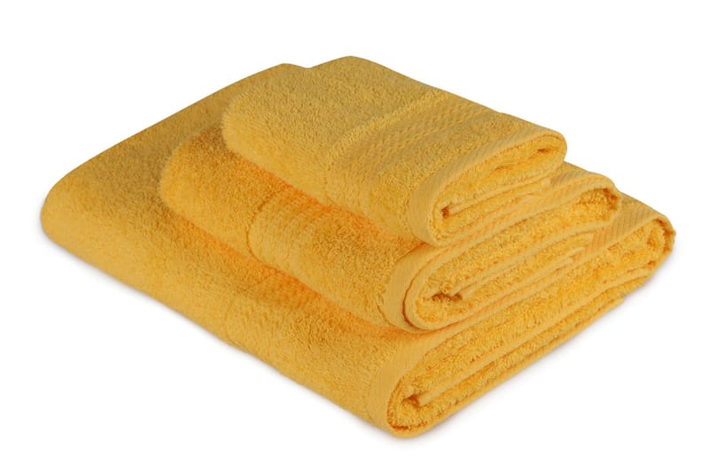 Hobby Håndklæde Sæt med 3 - Mørkegul - Håndklæder