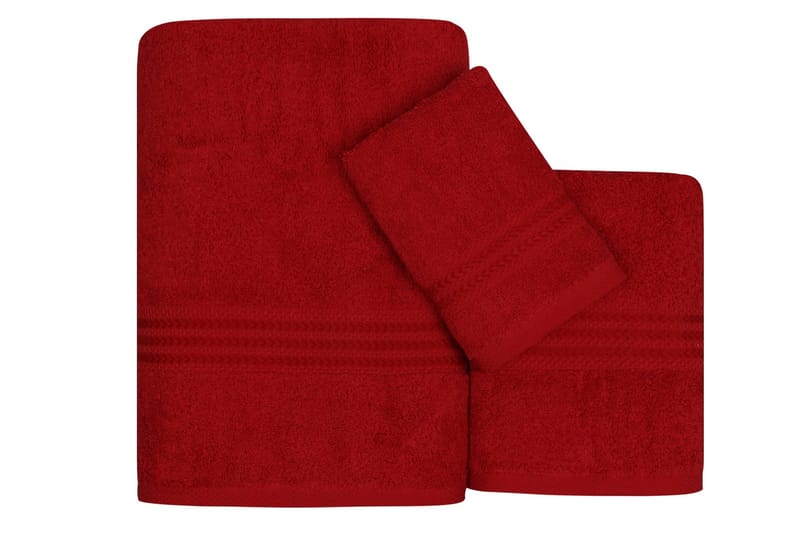 Hobby Håndklæde Sæt med 3 - Rød - Håndklæder
