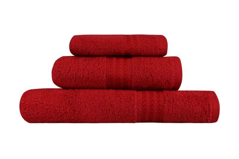 Hobby Håndklæde Sæt med 3 - Rød - Håndklæder