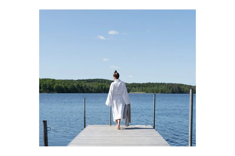 Badekåbe 360 g, Unisex Hvid - Tekstiler - Badetekstiler - Morgenkåber & badekåber