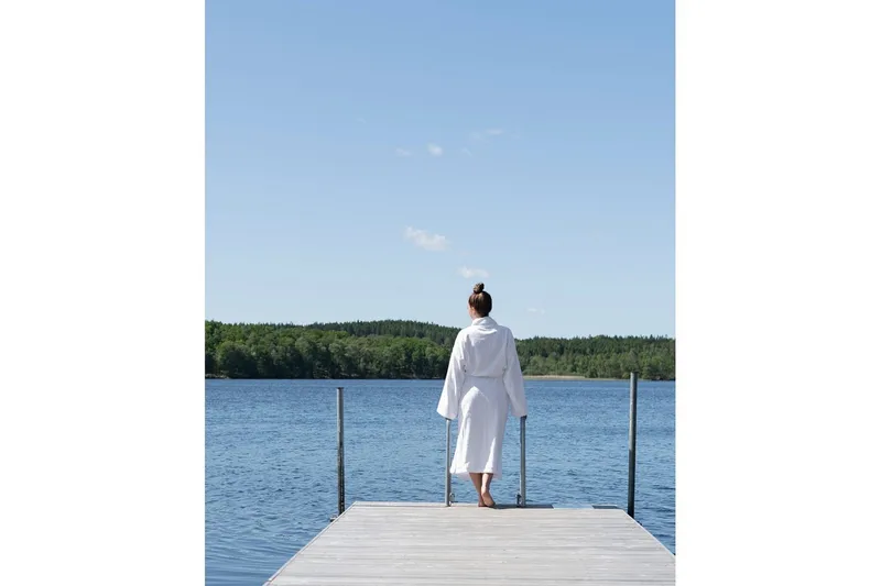 Badekåbe 360 g, Unisex Hvid - Tekstiler - Badetekstiler - Morgenkåber & badekåber