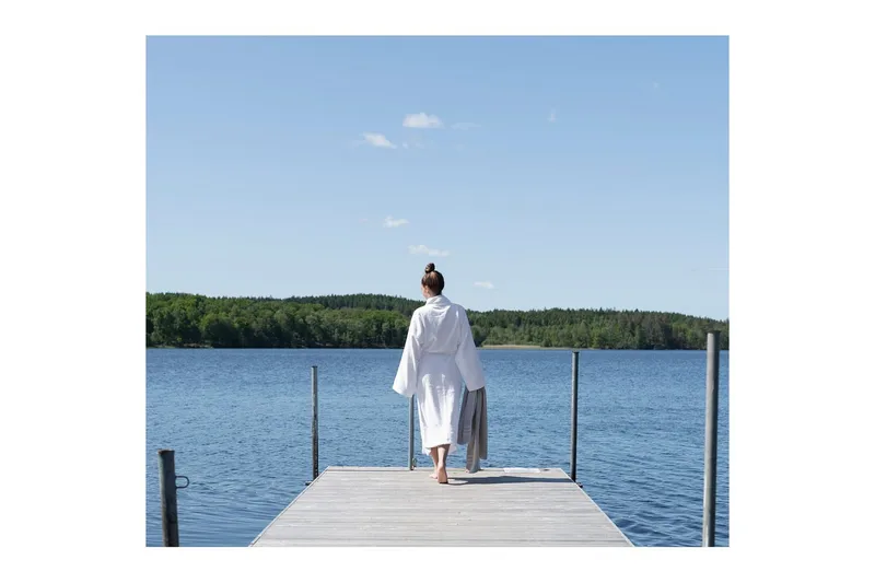 Badekåbe 360 g, Unisex Hvid - Tekstiler - Badetekstiler - Morgenkåber & badekåber