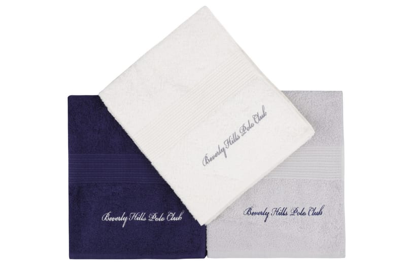 Tarilonte Håndklæde 3-pak - Hvid/Grå/Blå - Håndklæder
