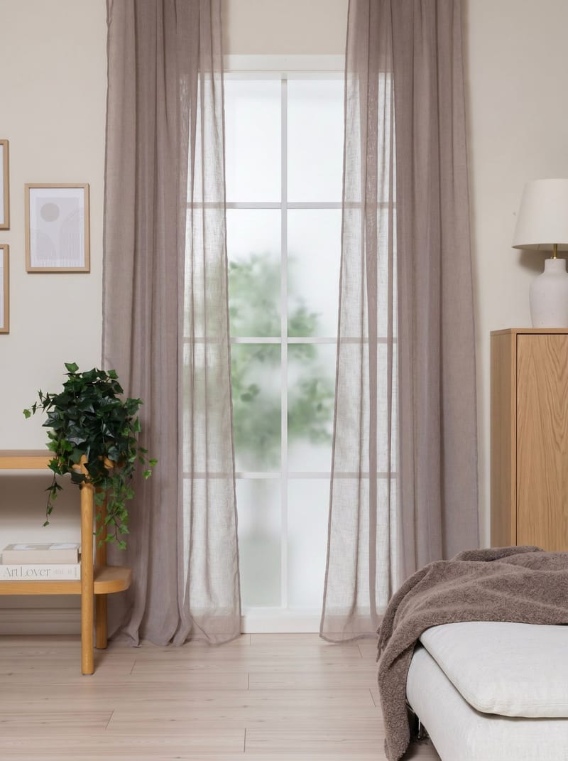 Gardin Felicia 140x240 cm - Greige - Tekstiler - Gardiner - Lange gardiner