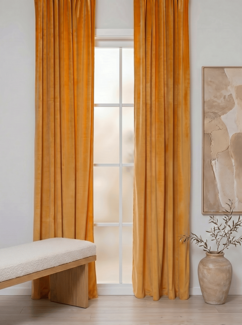 Gardin Saga 140x240 cm - Gul - Tekstiler - Gardiner - Lange gardiner