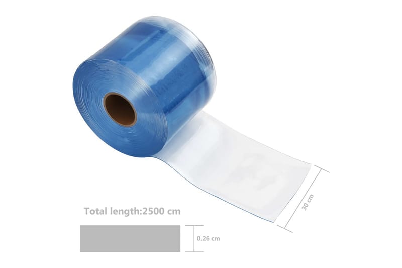 Strimmelgardinrulle 3Mm X 300Mm 25 M Pvc - Tekstiler - Gardiner - Gardinophæng