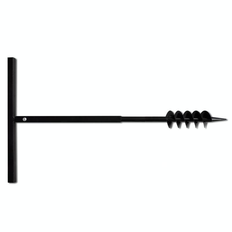 jordbor m. håndtag 80 mm dobbelt spiraler stål sort - Tekstiler - Gardiner