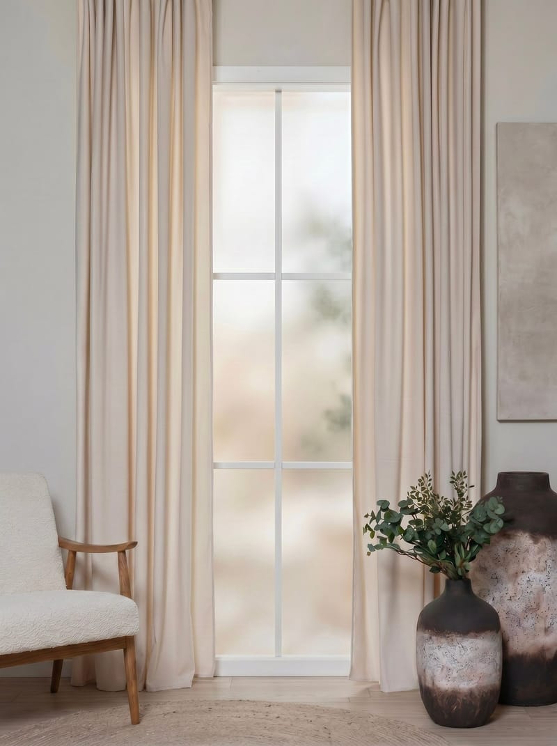 Gardin Elsa 140x250 cm - Creme - Tekstiler - Gardiner - Lange gardiner - Gardin med rynkebånd