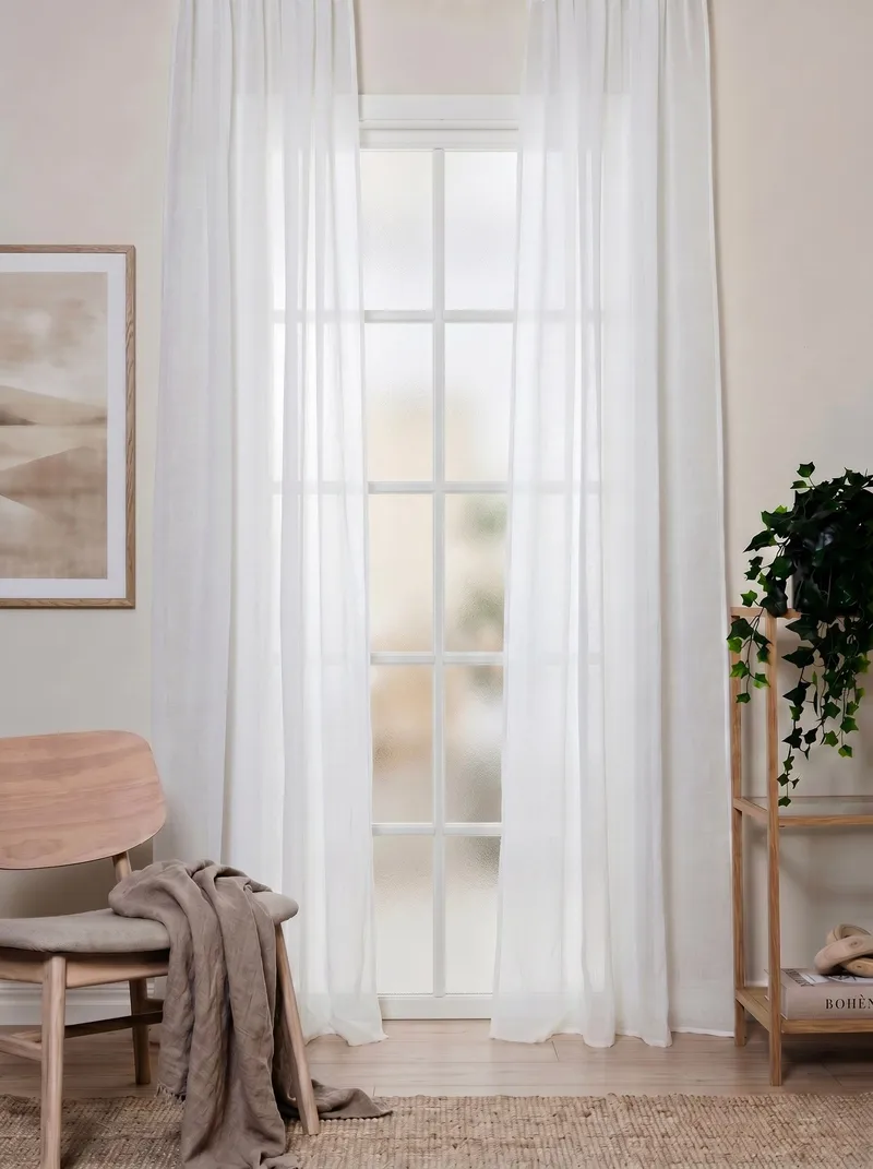 Gardin Lisa 140x250 cm - Creme - Tekstiler - Gardiner - Lange gardiner - Gardin med rynkebånd