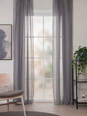 Gardin Lisa 140x250 cm - Grå - Tekstiler - Gardiner - Lange gardiner - Gardin med rynkebånd
