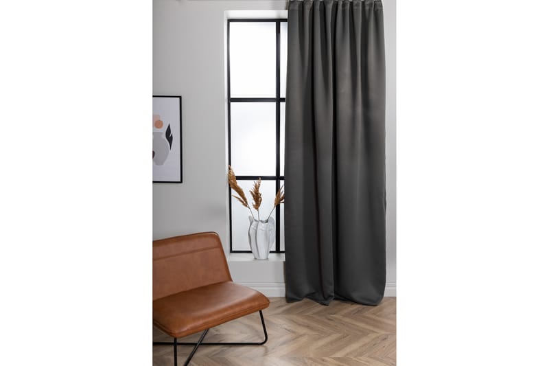 Broddamoll Gardin 135x240 cm - Sort - Tekstiler - Gardiner - Lange gardiner - Gardiner med løbegang