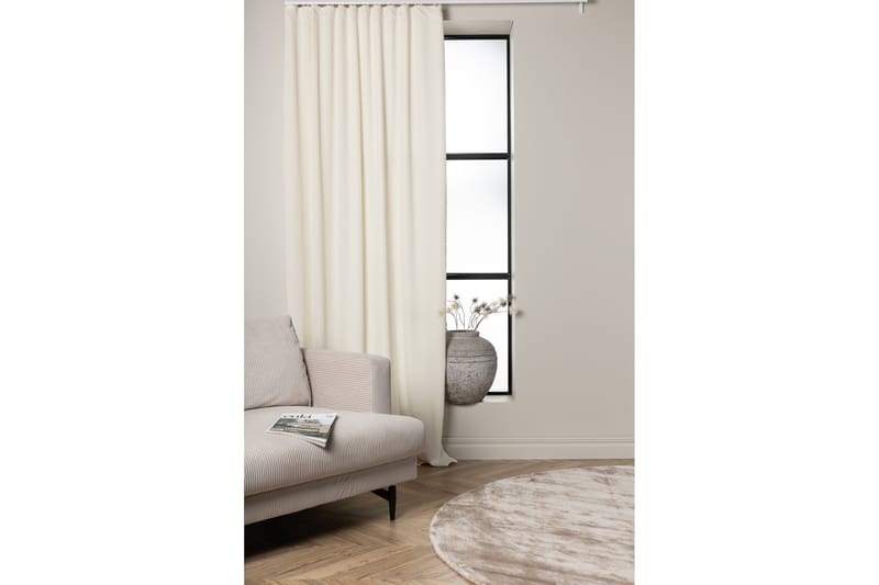 Elma Gardin 140x240 cm - Hvit - Tekstiler - Gardiner - Lange gardiner - Gardiner med løbegang