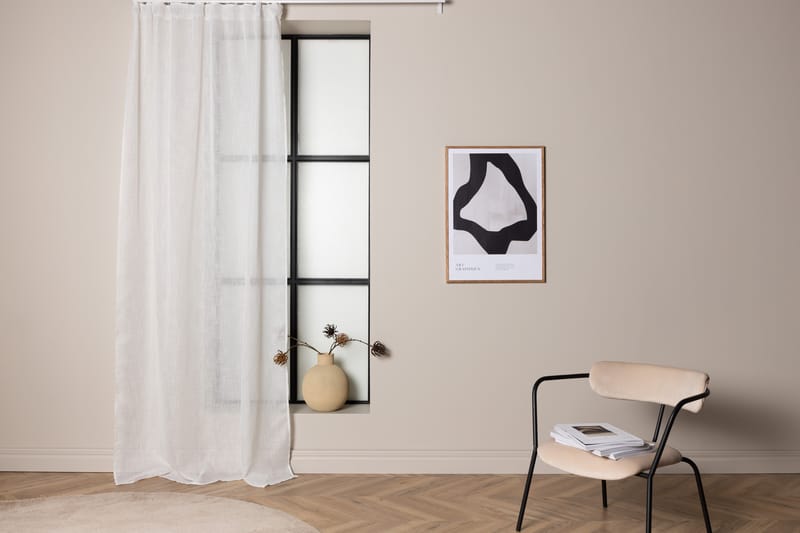 Kaya Gardin 140x290 cm - Hvit - Tekstiler - Gardiner - Lange gardiner - Gardiner med løbegang