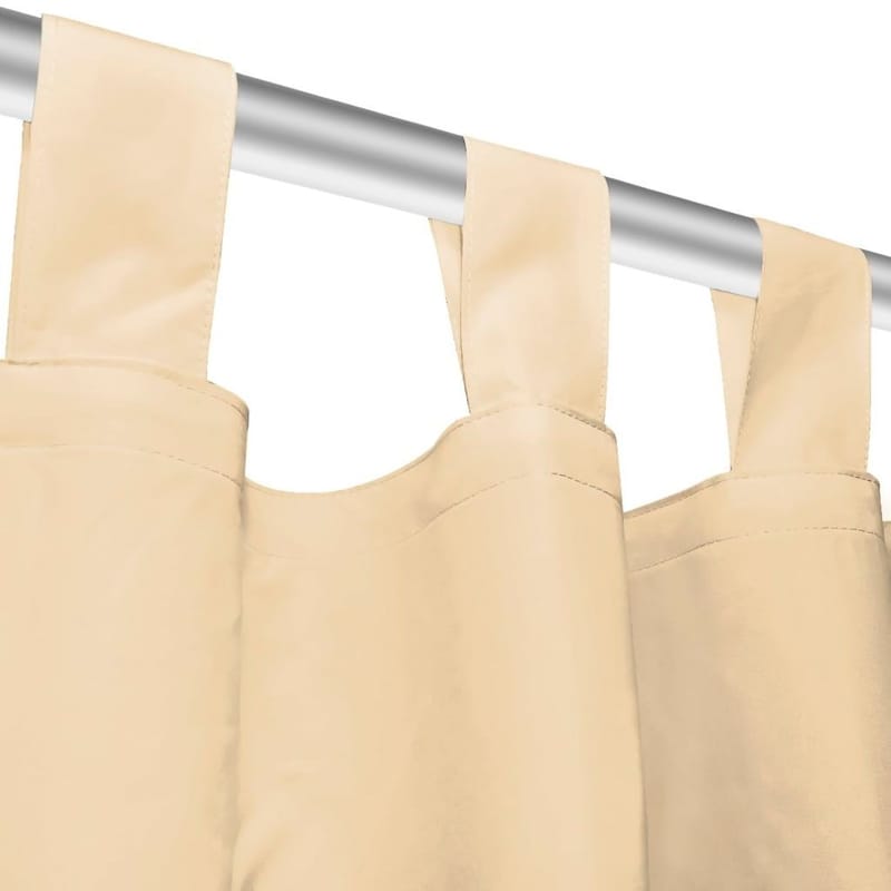 gardiner i mikro-satin 2 stk. med løkker 140 x 175 cm beige - Beige - Tekstiler - Gardiner - Mørkelægningsgardin