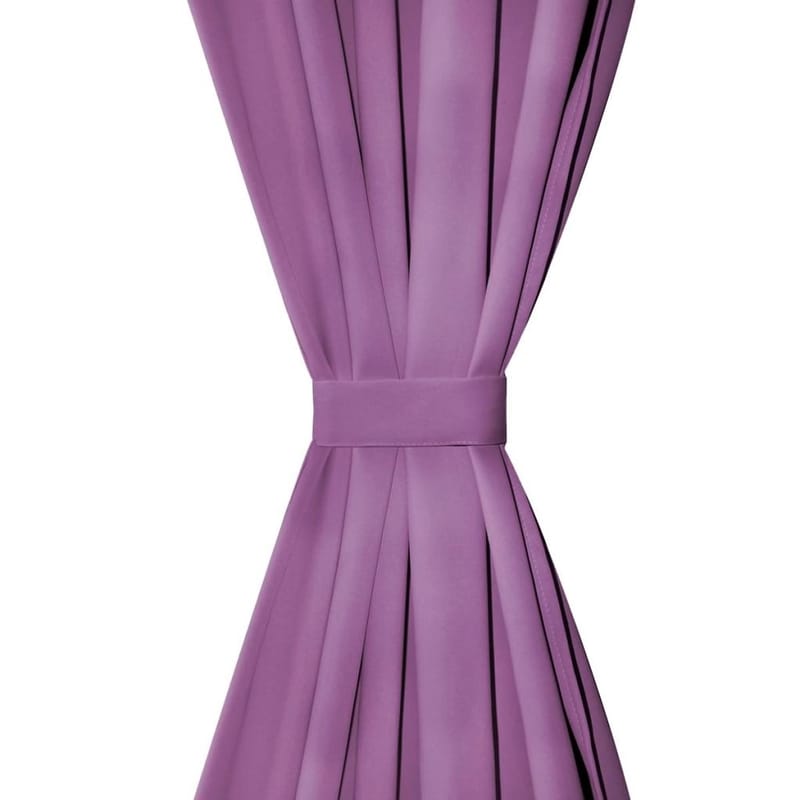 gardiner i mikro-satin 2 stk. med løkker 140 x 225 cm lilla - Violet - Mørkelægningsgardin