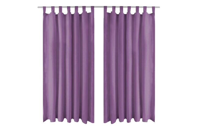 gardiner i mikro-satin 2 stk. med løkker 140 x 245 cm lilla - Violet - Mørkelægningsgardin