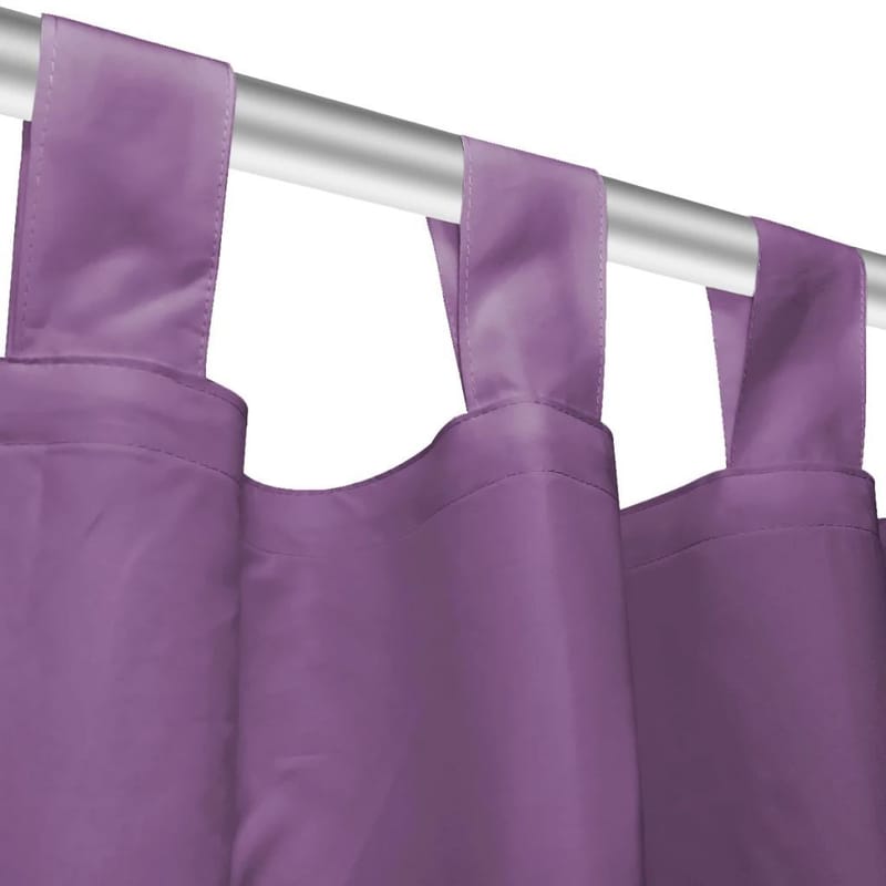 gardiner i mikro-satin 2 stk. med løkker 140 x 245 cm lilla - Violet - Mørkelægningsgardin