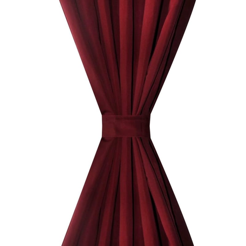 Gardiner i mikro-satin m. løkker 2 stk. 140x245 cm rød - Rød - Tekstiler - Gardiner - Mørkelægningsgardin