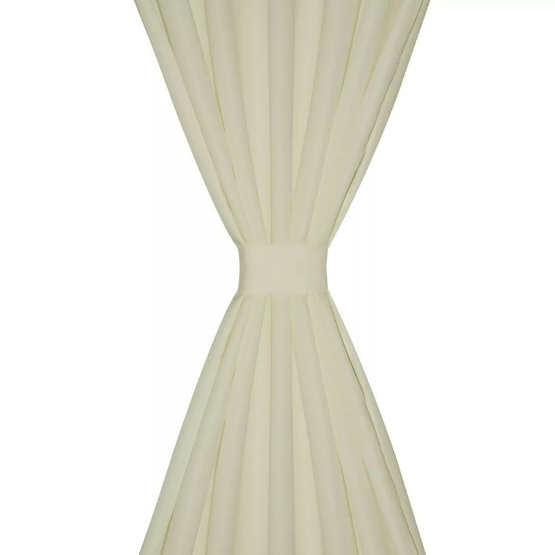 Gardiner i mikro-satin med løkker 2 stk. 140x175 cm creme - Creme - Tekstiler - Gardiner - Mørkelægningsgardin