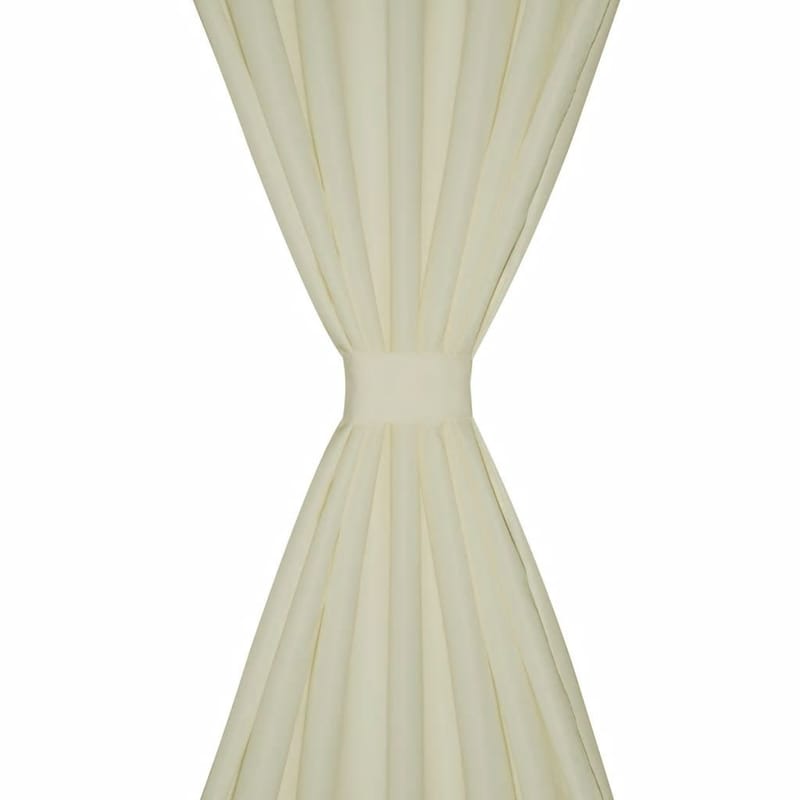 Gardiner i mikro-satin med løkker 2 stk. 140x245 cm creme - Creme - Tekstiler - Gardiner - Mørkelægningsgardin