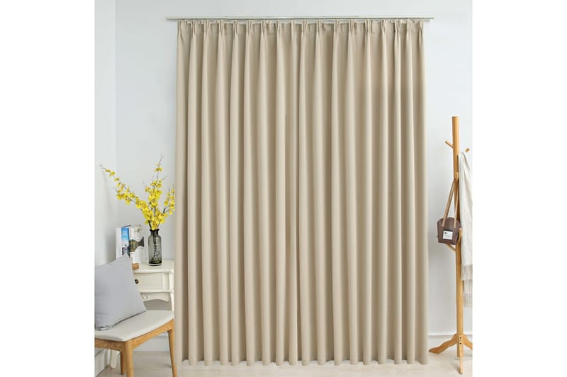 mørklægningsgardin med kroge 290 x 245 cm beige - Beige - Mørkelægningsgardin