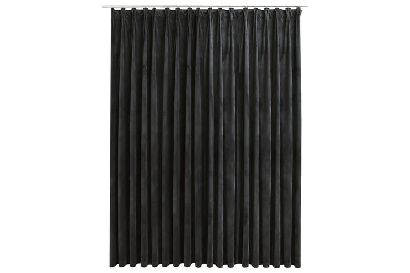 mørklægningsgardin med kroge 290 x 245 cm fløjl antracitgrå - Grå - Tekstiler - Gardiner - Mørkelægningsgardin