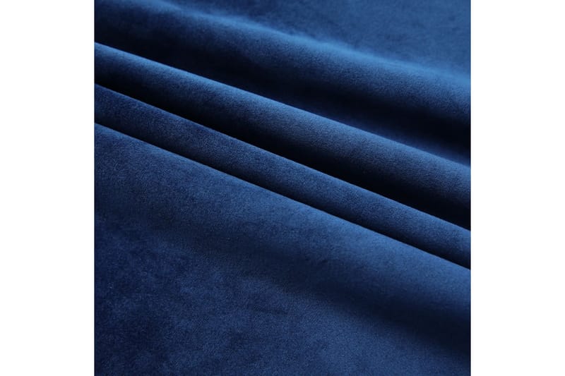 mørklægningsgardin med kroge 290 x 245 cm fløjl mørkeblå - Blå - Mørkelægningsgardin