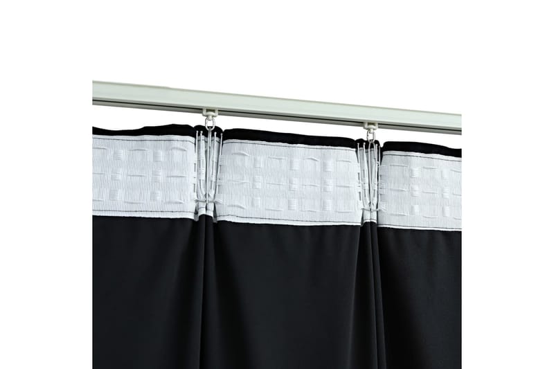 mørklægningsgardin med kroge 290 x 245 cm fløjl sort - Sort - Tekstiler - Gardiner - Mørkelægningsgardin