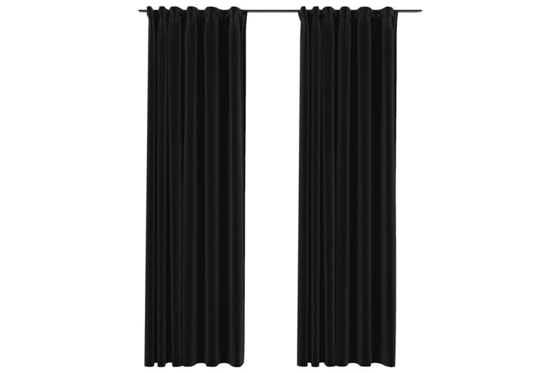 Mørklægningsgardin Med Kroge Hør-Look 290x245 cm Antracitgrå - Mørkelægningsgardin