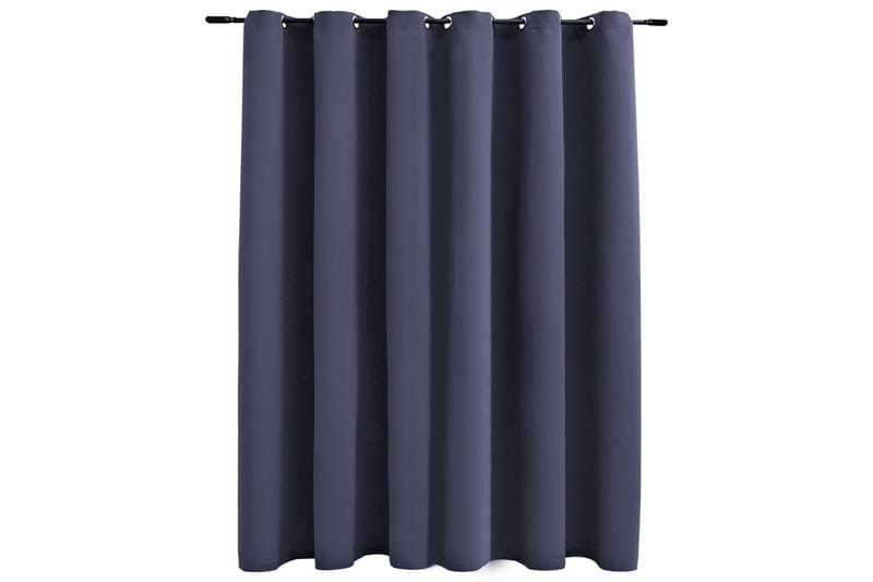 mørklægningsgardin med metalringe 290 x 245 cm antracitgrå - Grå - Tekstiler - Gardiner - Mørkelægningsgardin