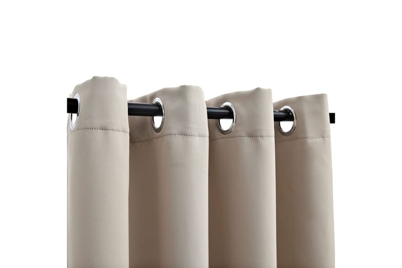 mørklægningsgardin med metalringe 290 x 245 cm beige - Beige - Tekstiler - Gardiner - Mørkelægningsgardin