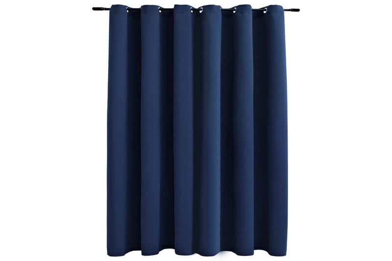 mørklægningsgardin med metalringe 290 x 245 cm blå - Blå - Tekstiler - Gardiner - Mørkelægningsgardin