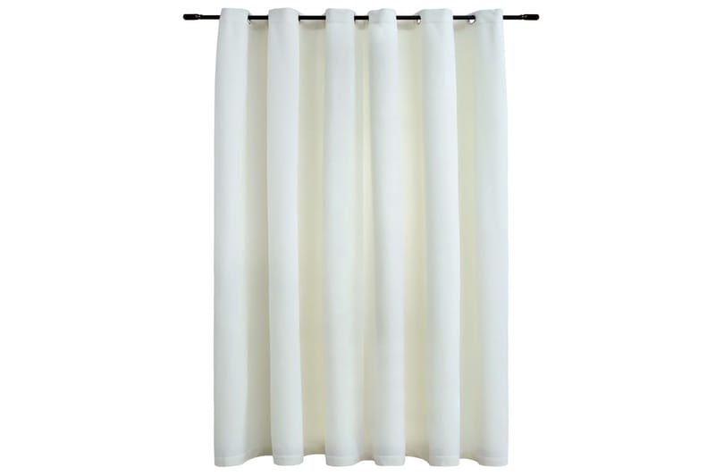 mørklægningsgardin med metalringe 290 x 245 cm cremefarvet - Creme - Tekstiler - Gardiner - Mørkelægningsgardin