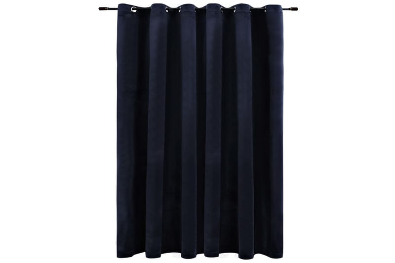 mørklægningsgardin med metalringe 290 x 245 cm fløjl sort - Sort - Tekstiler - Gardiner - Mørkelægningsgardin