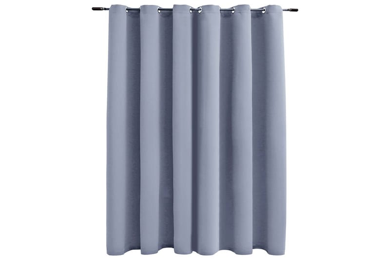 mørklægningsgardin med metalringe 290 x 245 cm grå - Grå - Tekstiler - Gardiner - Mørkelægningsgardin