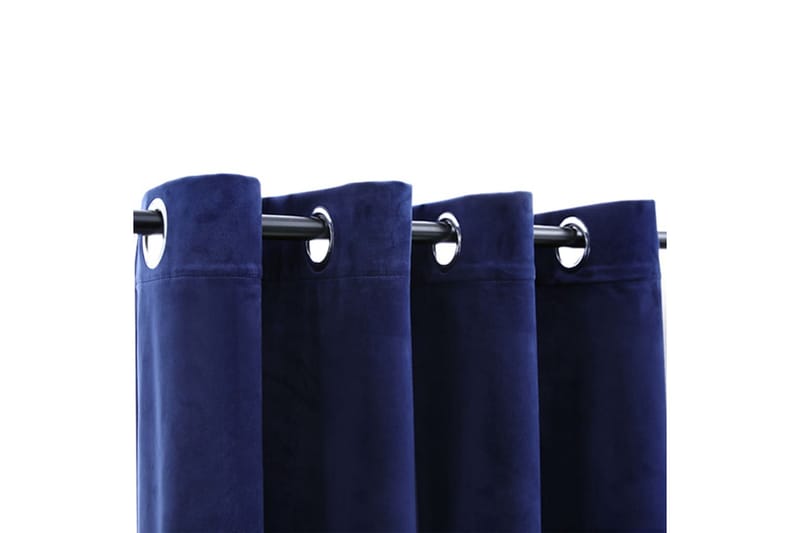 mørklægningsgardin med metalringe 290 x 245 cm mørkeblå - Blå - Tekstiler - Gardiner - Mørkelægningsgardin